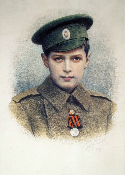 Tsarevich Alexei som lansekorporal for den russiske hæren, 1917 av Unbekannt