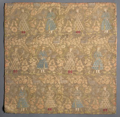 Twillvev med falkoner blant rosebusker, 1650-1699. av Unbekannt