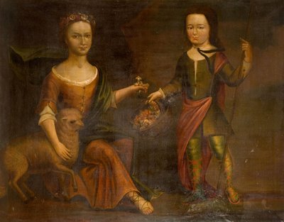 To barn av familien Holte, 1800. av Unbekannt