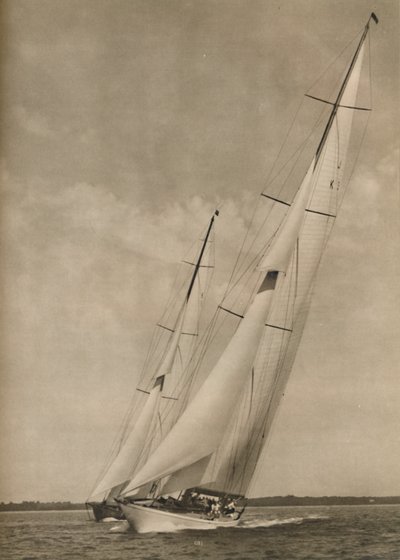 To kjente yachter i en spennende konkurranse, 1936 av Unbekannt
