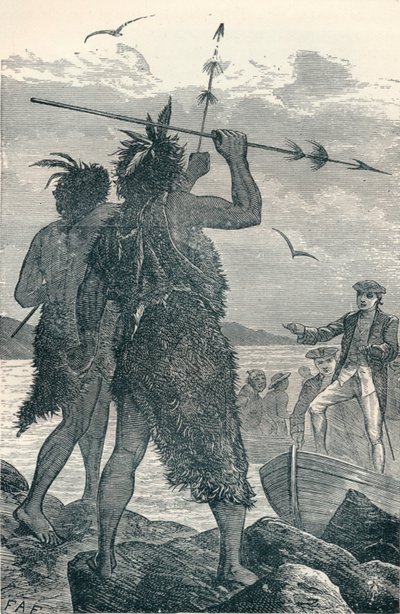To innfødte strider mot Captain Cooks Landing, 1904 av Unbekannt