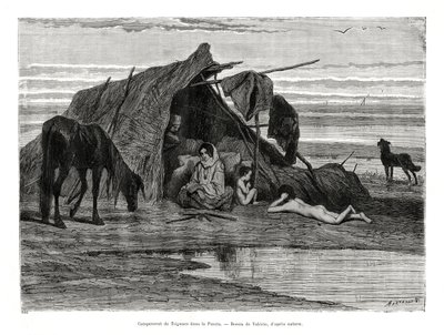 Tziganes camping i Puszta, 1886 av Unbekannt