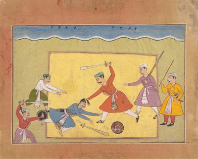 Uidentifisert side fra en spredt Bhagavata Purana eldgamle historier om Lord Vishnu, ca. 1610. av Unbekannt