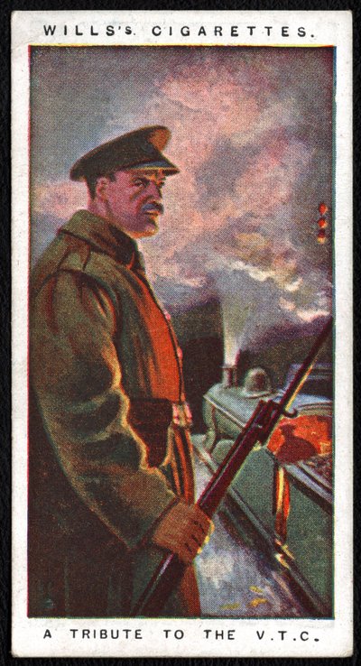 Storbritannia: Et av en serie på tjuefire sigarettkort utgitt i 1917 av Imperial Tobacco Company som en hyllest til krigsinnsatsen til de militære og sivile styrkene av Unbekannt