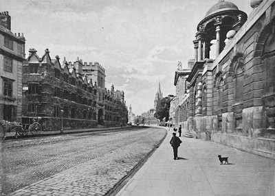 University College fra High Street, Oxford, c1896 av Unbekannt