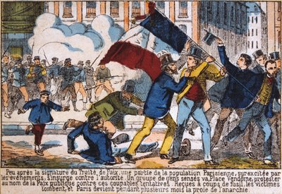 Opprør som førte til etableringen av Paris-kommunen, 1871. av Unbekannt