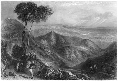 Valley of the Dhoon, Himalaya-fjellene, c1860 av Unbekannt