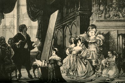Vandyck maler barna til Charles I, 1883. av Unbekannt