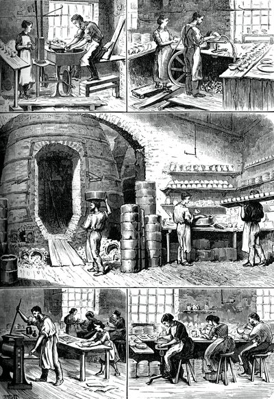 Ulike keramikkprosesser, c1880 av Unbekannt