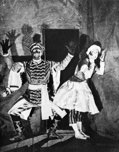 Vaslav Nijinsky, russisk ballettdanser, i Petrusjka, Paris, 1912, 1930 av Unbekannt