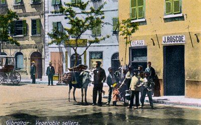 Grønnsakselgere, Gibraltar, 1945 av Unbekannt