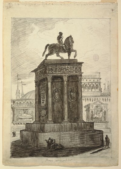 Venetiansk arkitektonisk Capriccio med Colleoni av Andrea Verrocchio av Unbekannt