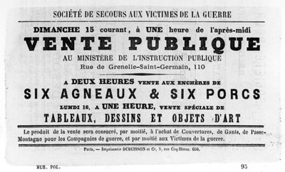 Vente Publique, fra franske politiske plakater fra Paris-kommunen, mai 1871 av Unbekannt