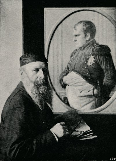 Verestchagin maler et bilde av Napoleon, c1890, 1910 av Unbekannt