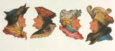 Bildepuslespill, fire hoder / kromolitografi. av Unbekannt
