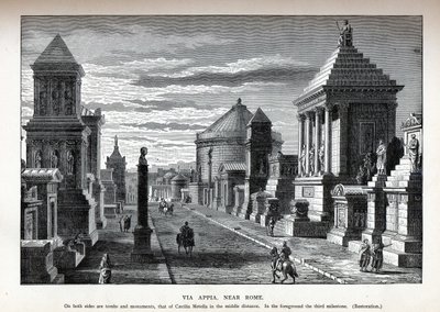 Via Appia nær Roma gjenoppbygging, 1882 av Unbekannt