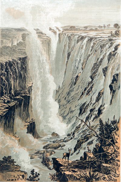 Victoria Falls, Afrika, sett fra øst, 1866 av Unbekannt