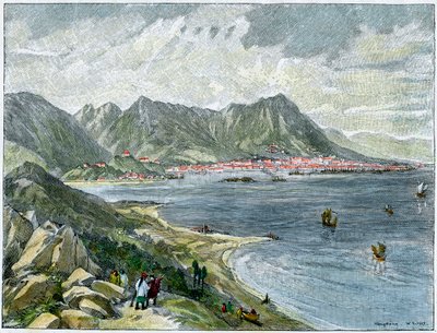 Victoria, Hong Kong, fra det kinesiske fastlandet, c1890 av Unbekannt