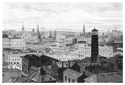 Utsikt fra kuppelen til Law Courts, Melbourne, Victoria, Australia, 1886 av Unbekannt