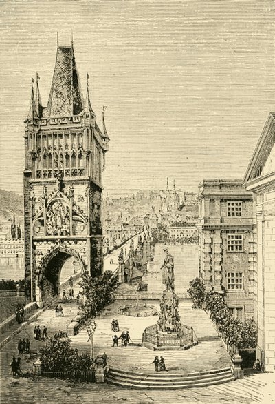 Utsikt i Praha - Brotårnet, 1890. av Unbekannt
