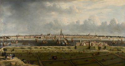 Utsikt over Antwerpen fra Vlaams Hoofd, 1658. av Unbekannt