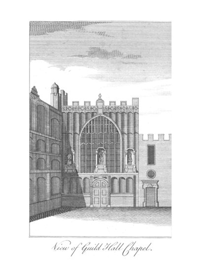 Utsikt over Guild Hall Chapel., c1775 av Unbekannt