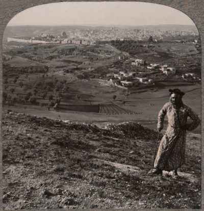 Utsikt over Jerusalem fra Mount Scopus, ca 1900 av Unbekannt