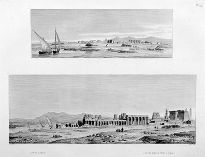 Utsikt over Luxor og Thebens tempel i Luxor, Egypt, c1808 av Unbekannt