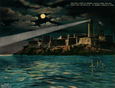 Utsikt over Morro Castle fra havet, Havana, Cuba, c1920 av Unbekannt