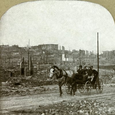 Utsikt over Nobb Hill. Millionærresidensdistriktet, 1906. av Unbekannt