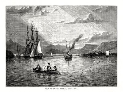 Utsikt over Punta Arenas, Costa Rica, 1877 av Unbekannt