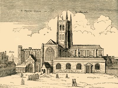 Utsikt over St. Mary Overy, c1878. av Unbekannt