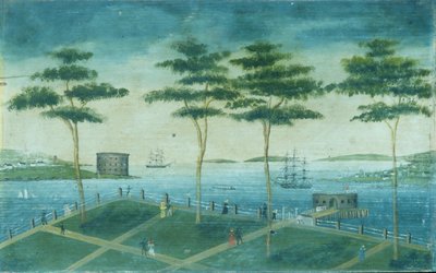 Utsikt over batteriet, New York, 1800-1850. av Unbekannt