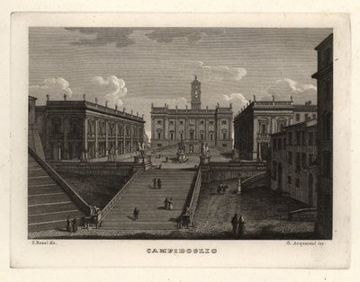 Utsikt over Capitoline Hill, Campidoglio, Roma, med Palazzo Senatorio av Unbekannt