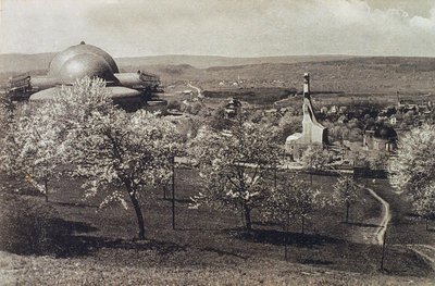 Utsikt over Goetheanum og varmehuset, Dornach, Sveits, 1914-1916 av Unbekannt
