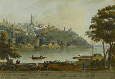 Utsikt over Kiev Pechersk Lavra og Podil, tidlig på 1800-tallet. av Unbekannt