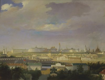 Utsikt over Moskva Kreml fra Bolotnaya Marsh-plassen, midten av det 19. århundre. av Unbekannt