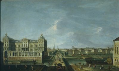 Utsikt over Nevsky Prospekt og Anichkov-palasset, andre halvdel av 1700-tallet. av Unbekannt