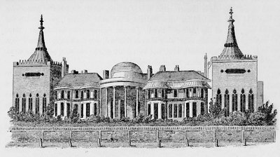 Utsikt over paviljongen tatt fra Wrights Circulating Library, mai 1818, 1939 av Unbekannt