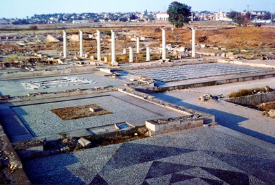 Utsikt over de arkeologiske restene i Pella, Sentral-Makedonia. av Unbekannt