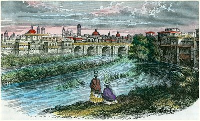 Utsikt over byen Lima, hovedstaden i Peru, fra elven Rimac, c1875 av Unbekannt