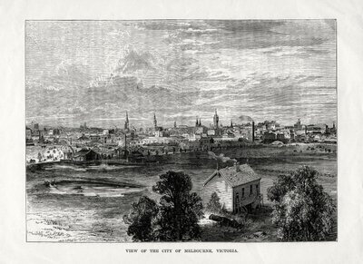 Utsikt over byen Melbourne, Victoria, Australia, 1877 av Unbekannt