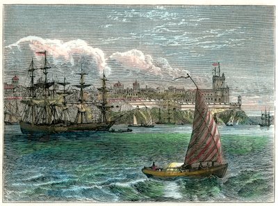 Utsikt over byen San Domingo fra havnen, Den dominikanske republikk, c1880 av Unbekannt