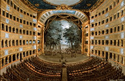 Utsikt over det indre av Teatro San Carlo, Napoli, 1800-tallet av Unbekannt