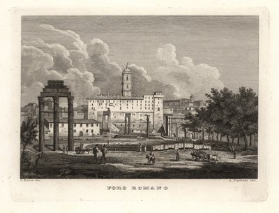 Utsikt over ruinene av Forum Romanum, Foro Romano av Unbekannt