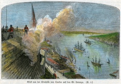 Utsikt over St Lawrence-elven fra citadellet i Quebec, Canada, c1875 av Unbekannt