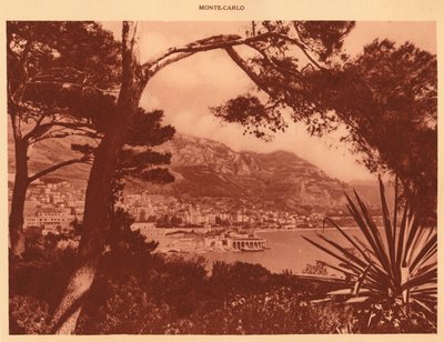 Utsikt tatt av Monte-Carlo fra Monaco, 1930. av Unbekannt