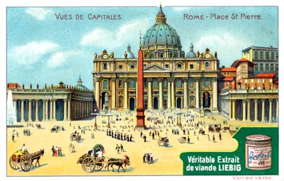 Utsikt over hovedsteder: Petersplassen, Roma, ca 1900 av Unbekannt