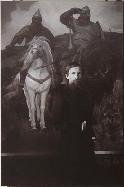 Viktor Vasnetsov før hans maleri Bogatyrs av Unbekannt