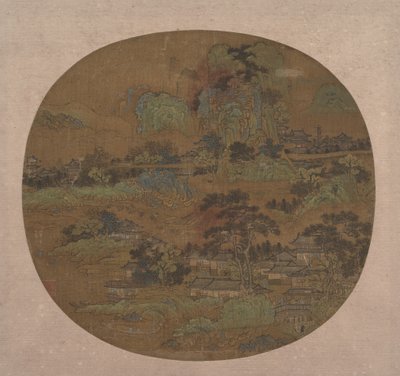 Landsby og templer i Jiangnan, tidlig på 1400-tallet. av Unbekannt